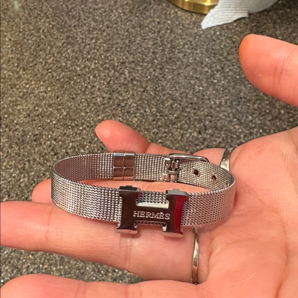 Hermes silver Upcycled Mesh Bracelet
